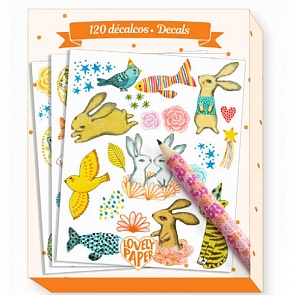 Набор переводных картинок Элоди, 120 шт. + карандаш (Djeco, DD03681)